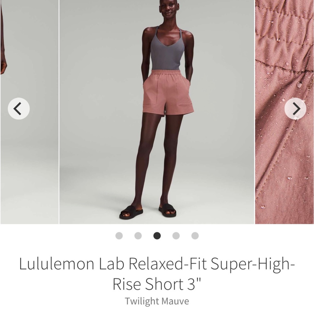 Lululemon Lab Relaxed-Fit Super-High-Rise Short 3" Twilight Mauve NWT size 4